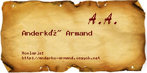 Anderkó Armand névjegykártya